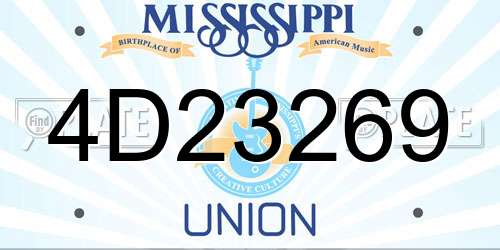 4D23269 Mississippi License Plate