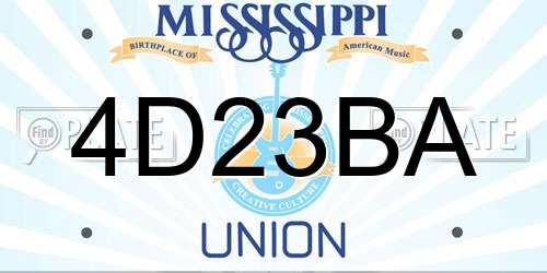 4D23BA Mississippi License Plate