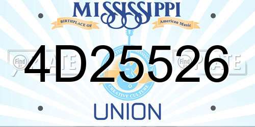 4D25526 Mississippi License Plate
