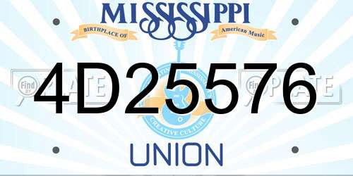 4D25576 Mississippi License Plate
