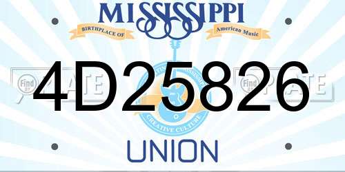 4D25826 Mississippi License Plate