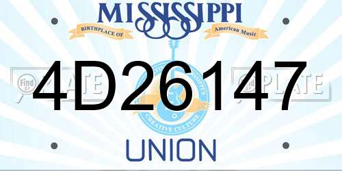 4D26147 Mississippi License Plate