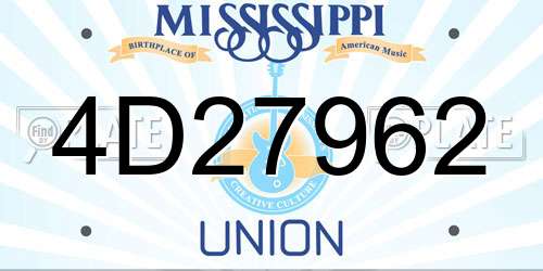 4D27962 Mississippi License Plate