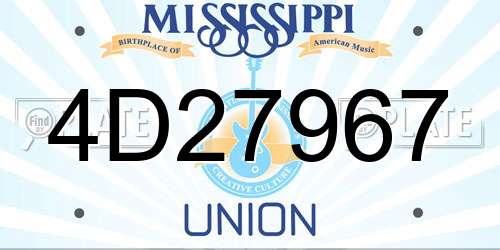 4D27967 Mississippi License Plate