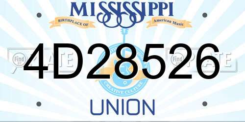 4D28526 Mississippi License Plate