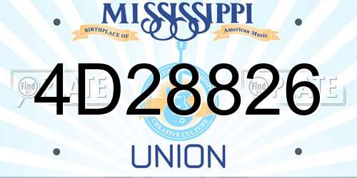 4D28826 Mississippi License Plate
