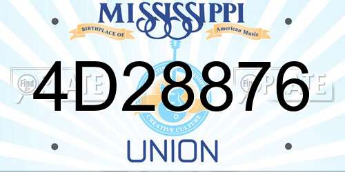 4D28876 Mississippi License Plate
