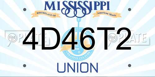 4D46T2 Mississippi License Plate