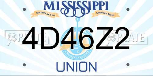 4D46Z2 Mississippi License Plate