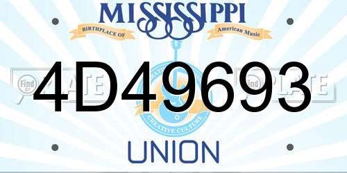 4D49693 Mississippi License Plate