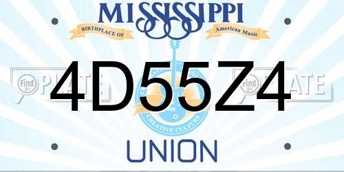 4D55Z4 Mississippi License Plate