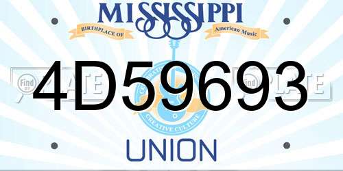 4D59693 Mississippi License Plate