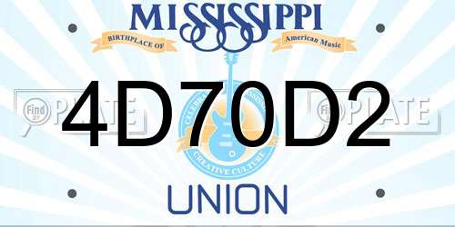 4D70D2 Mississippi License Plate