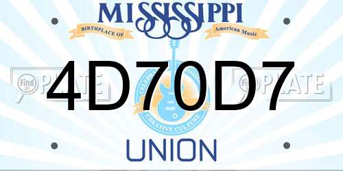 4D70D7 Mississippi License Plate