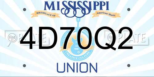 4D70Q2 Mississippi License Plate