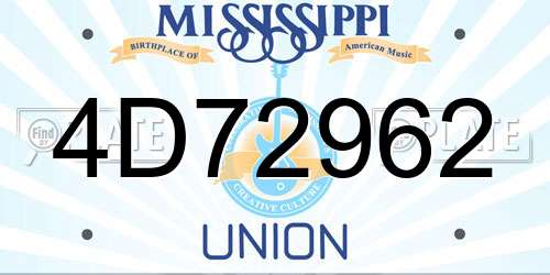 4D72962 Mississippi License Plate