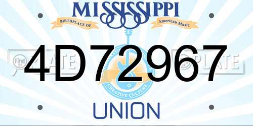 4D72967 Mississippi License Plate
