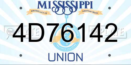 4D76142 Mississippi License Plate