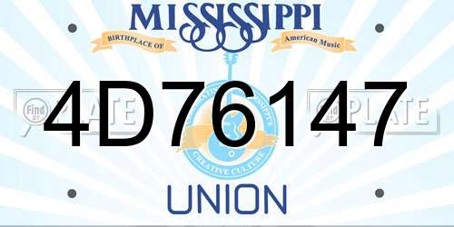 4D76147 Mississippi License Plate