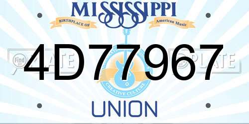 4D77967 Mississippi License Plate