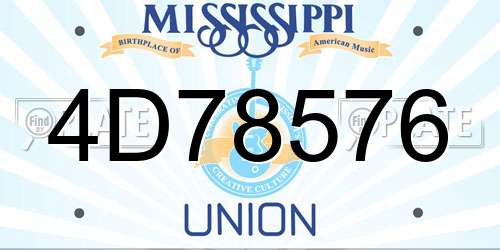 4D78576 Mississippi License Plate
