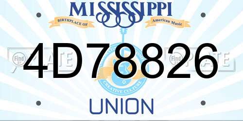 4D78826 Mississippi License Plate
