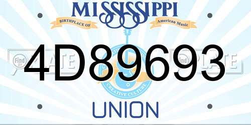 4D89693 Mississippi License Plate