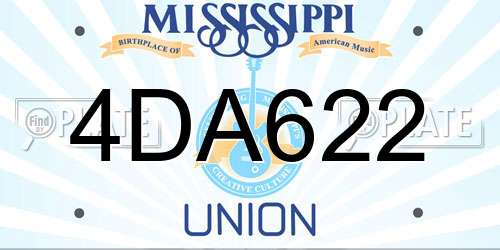 4DA622 Mississippi License Plate