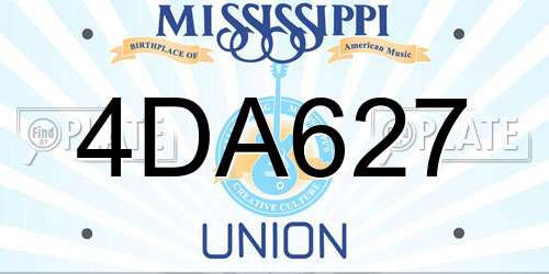 4DA627 Mississippi License Plate