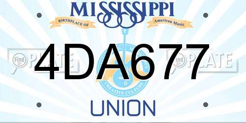 4DA677 Mississippi License Plate