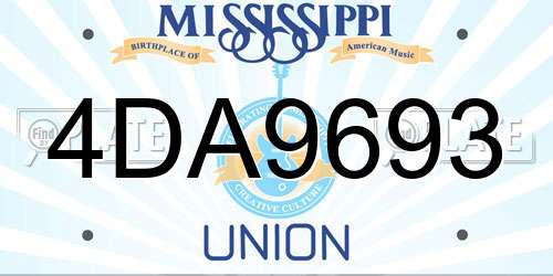 4DA9693 Mississippi License Plate