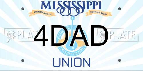 4DAD Mississippi License Plate
