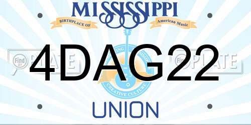 4DAG22 Mississippi License Plate