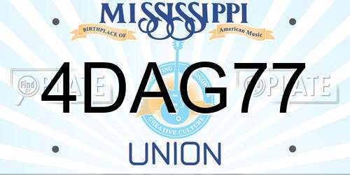 4DAG77 Mississippi License Plate