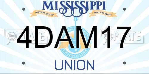 4DAM17 Mississippi License Plate
