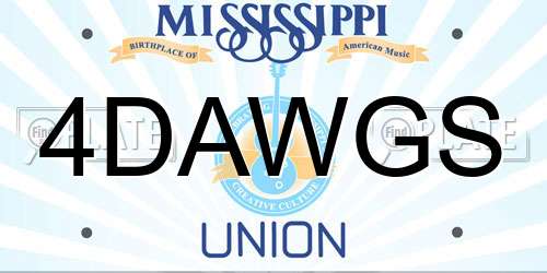 4DAWGS Mississippi License Plate