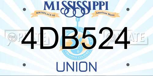 4DB524 Mississippi License Plate