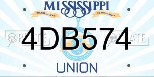 4DB574 Mississippi License Plate