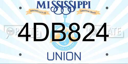 4DB824 Mississippi License Plate