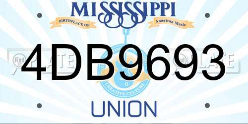 4DB9693 Mississippi License Plate