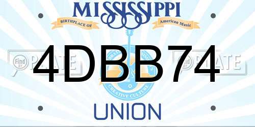 4DBB74 Mississippi License Plate