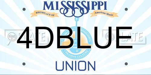 4DBLUE Mississippi License Plate