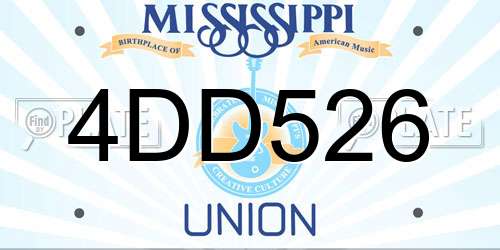 4DD526 Mississippi License Plate