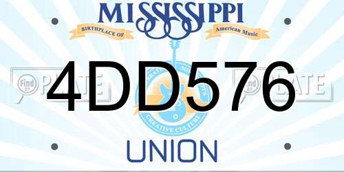 4DD576 Mississippi License Plate