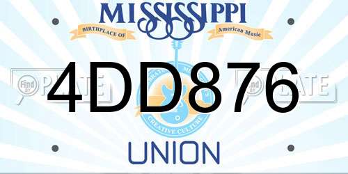 4DD876 Mississippi License Plate