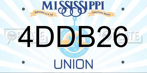 4DDB26 Mississippi License Plate