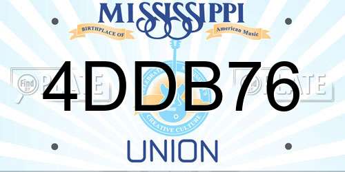 4DDB76 Mississippi License Plate