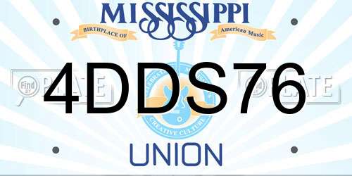 4DDS76 Mississippi License Plate