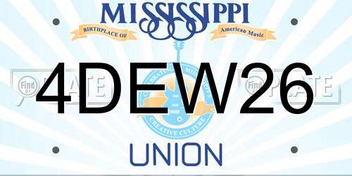 4DEW26 Mississippi License Plate