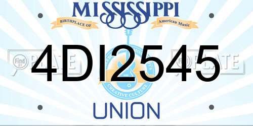 4DI2545 Mississippi License Plate